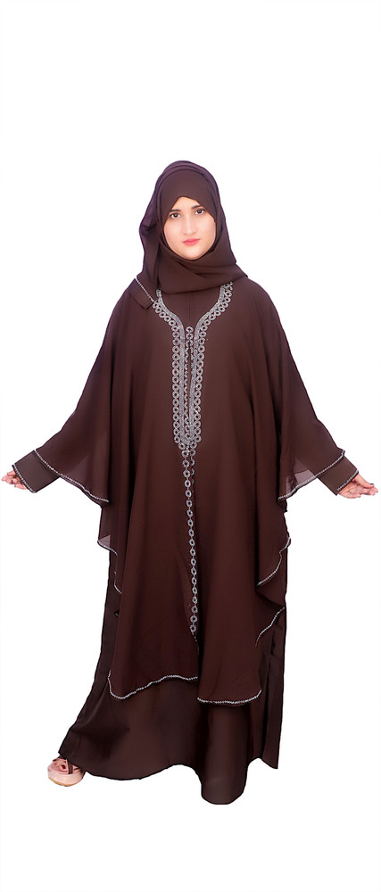 Eshal WOMEN S DOUBLE LAYER BUTTERFLY STYLE DIAMOND WORK WITH HIJAB