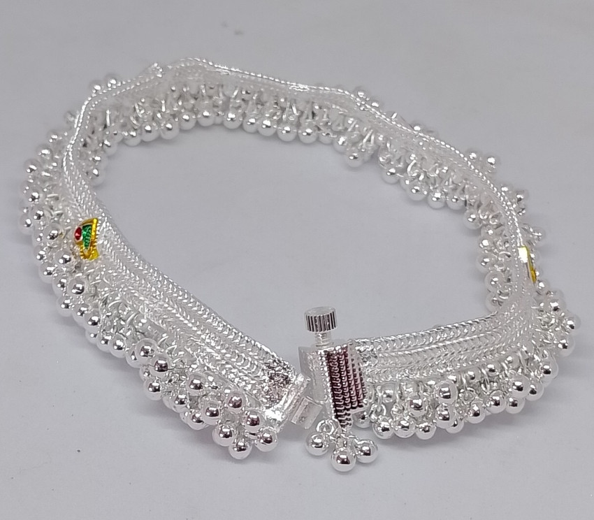AamNa Enterprises Beautiful Silver Plated Bridal Payal For Women One Pair Alloy Anklet Price in India Buy AamNa Enterprises Beautiful Silver Plated Bridal Payal For Women One Pair Alloy Anklet Online