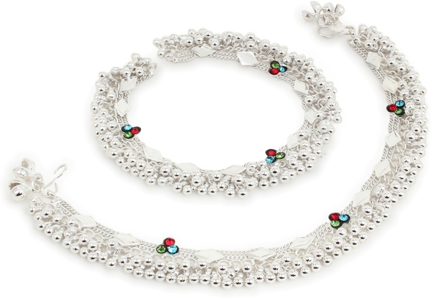 Dazzling Women Indian Traditional Stylish Designer Silver Payal Alloy Anklet Alloy Anklet Price in India Buy Dazzling Women Indian Traditional Stylish Designer Silver Payal Alloy Anklet Alloy Anklet O...