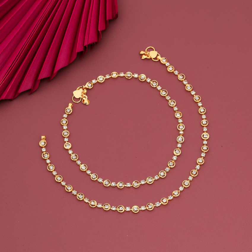 Winnifred Winnifred Gold Plated Diamond Anklet For Girl Women