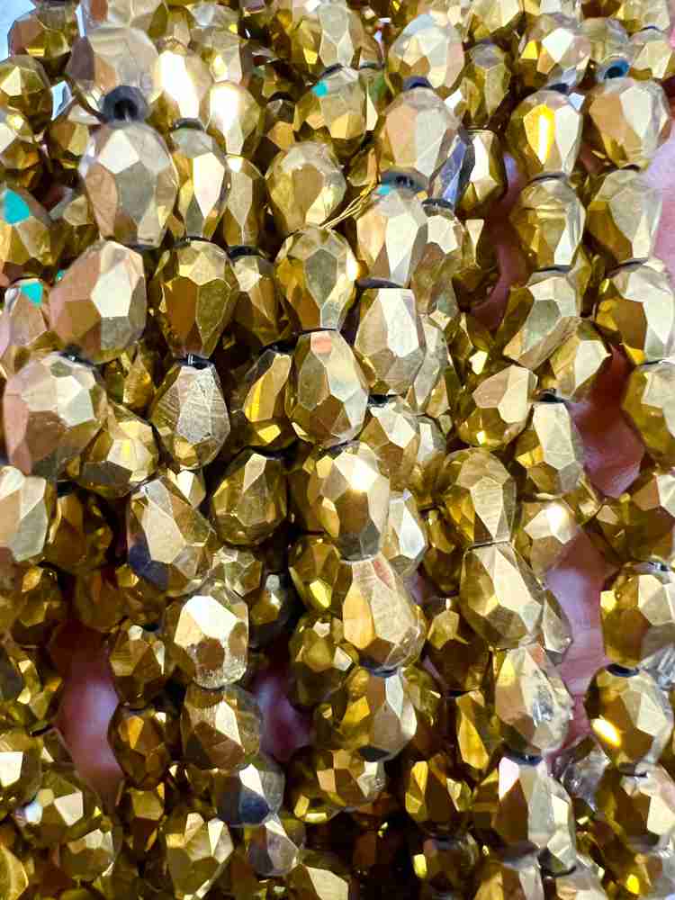 Gold crystal clearance beads