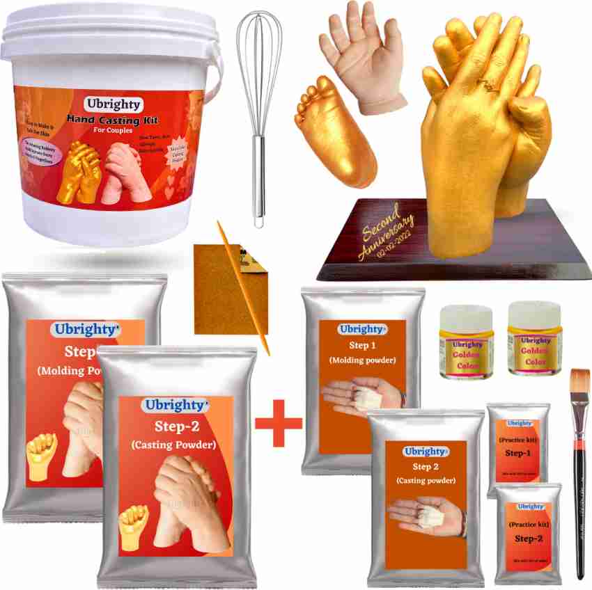 Ubrighty Hand Casting Kit for Couples, Baby, Gift, 3D Moulding Powder for  Hand, Foot, - Hand Casting Kit for Couples, Baby, Gift, 3D Moulding Powder  for Hand, Foot, . Buy 3D Hand