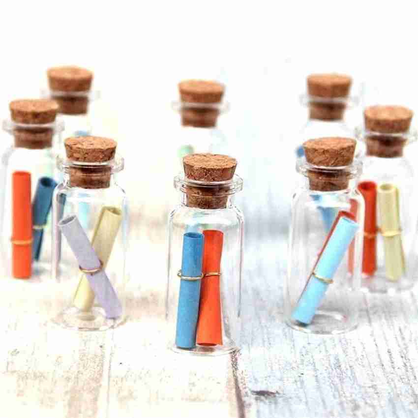 10 Pcs Small Glass Bottles With Cork Lids, Mini Glass Bottles With