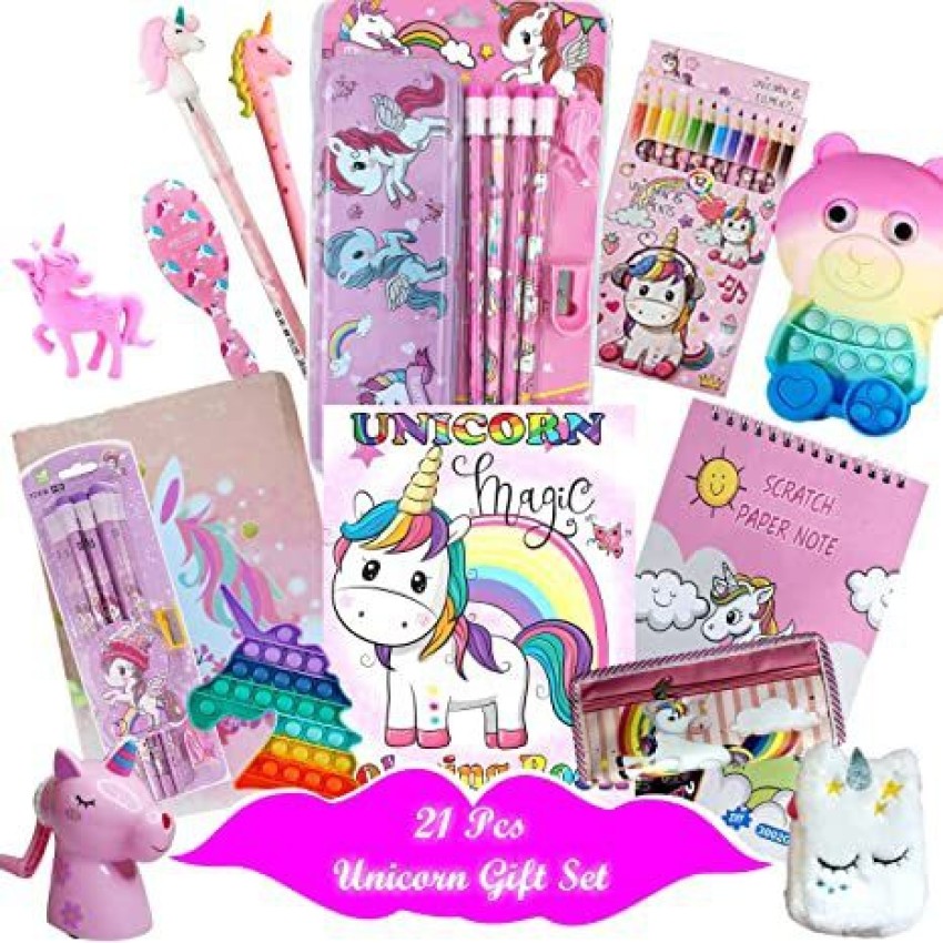 INDIKONB 4 in 1 Unicorn Gifts for Girls, Unicorn Theme Birthday gift for  kids Age 6-8 years , 10-12 year old