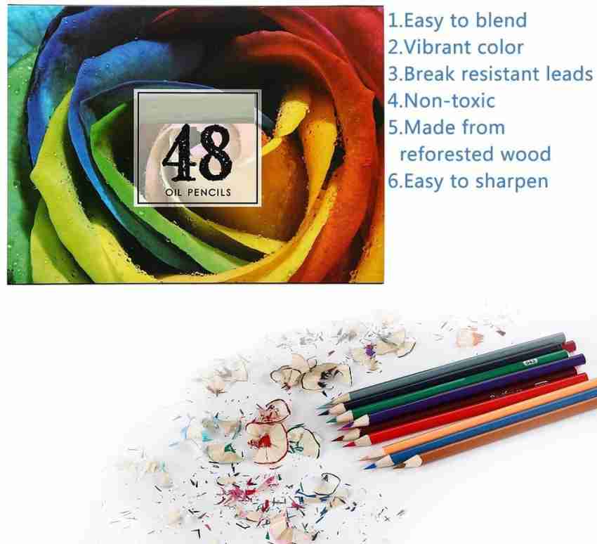 nsxsu 48 Colored Pencils, Color Pencils for Adult Coloring Book, Artist  Soft Core Oil based Color Pencil Sets, Included Sharpener, Handmade Canvas  Pencil Wrap, Coloring Book : : Toys & Games
