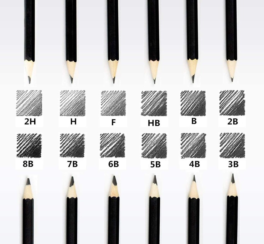  RVKA Art Pencils for Sketching Shading Drawing Pencil for  Artists, Professionals & Students, B 2B 3B 4B 5B 6B 7B 8B HB H 2H F, USL  967