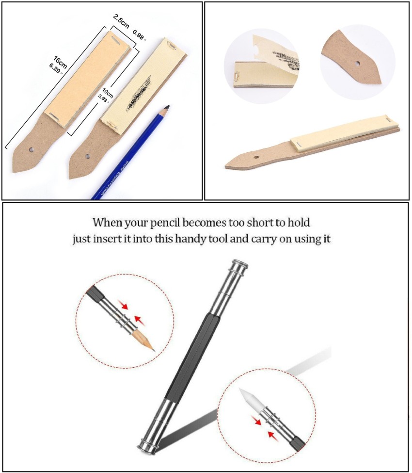 Definite ARTLINE 6Pc Sketch Pencils + 6Pc Blending Stumps +  FABER CASTELL 6Pc Drawing Pencil 