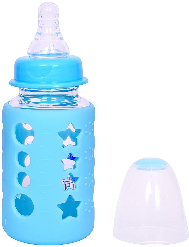 Drake Classy Clear Premium Glass Feeding Bottle With Sleeve 120