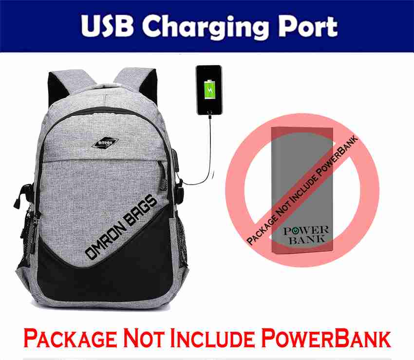 OMRON BAGS Stylish Backpack With USB Charging Port Water