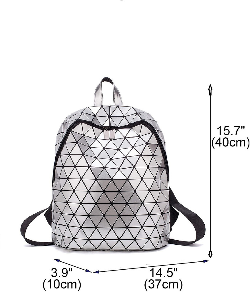 BATCAT Geometric holographic reflective Laptop backpack 25 L Laptop Backpack Silver Price in India Flipkart