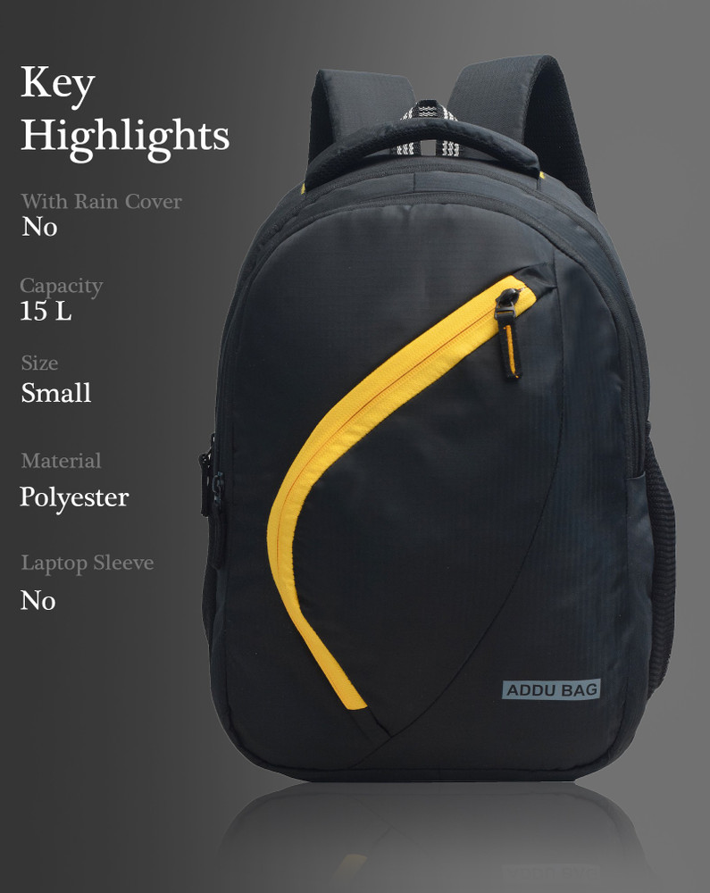 Addu Small 15 L Backpack Light Weight Small Attractive Bags 15 L Backpack BLACK Price in India Flipkart