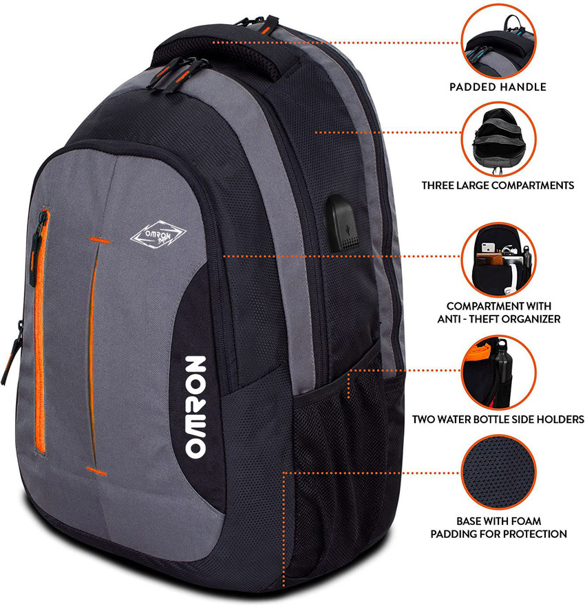 OMRON BAGS With 3 Compartment Office Travel And College 30 L Laptop Backpack