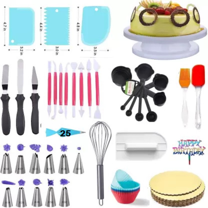 Amazon.com: Cake Decorating Supplies 290PC with Cake Turntable,Baking  Supplies and Tools Set, 51 Numbered Piping Tips with Pattern Chart & EBook, Baking Set for Cakes for Beginners and Cake Lovers : Home &