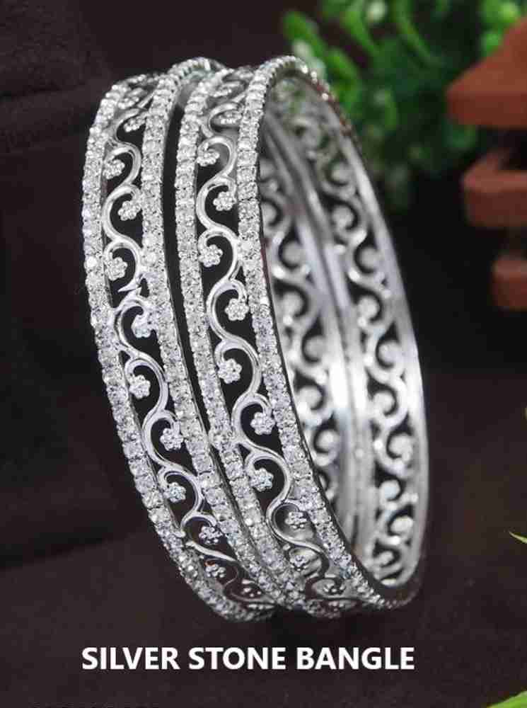 Atulya Brass Diamond Silver Bangle Price in India Buy Atulya Brass Diamond Silver Bangle Online at Best Prices in India Flipkart