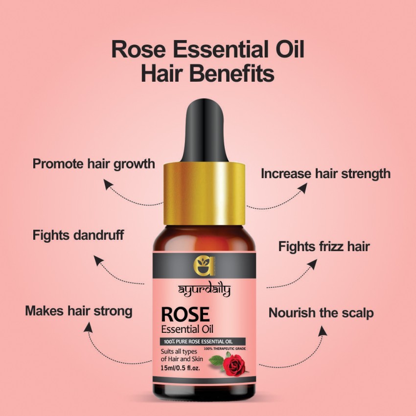 Ayurdaily Rose Essential Oil 100% Therapeutic & 100% pure & Natural, Hair &  Skin - Price in India, Buy Ayurdaily Rose Essential Oil 100% Therapeutic &  100% pure & Natural, Hair 