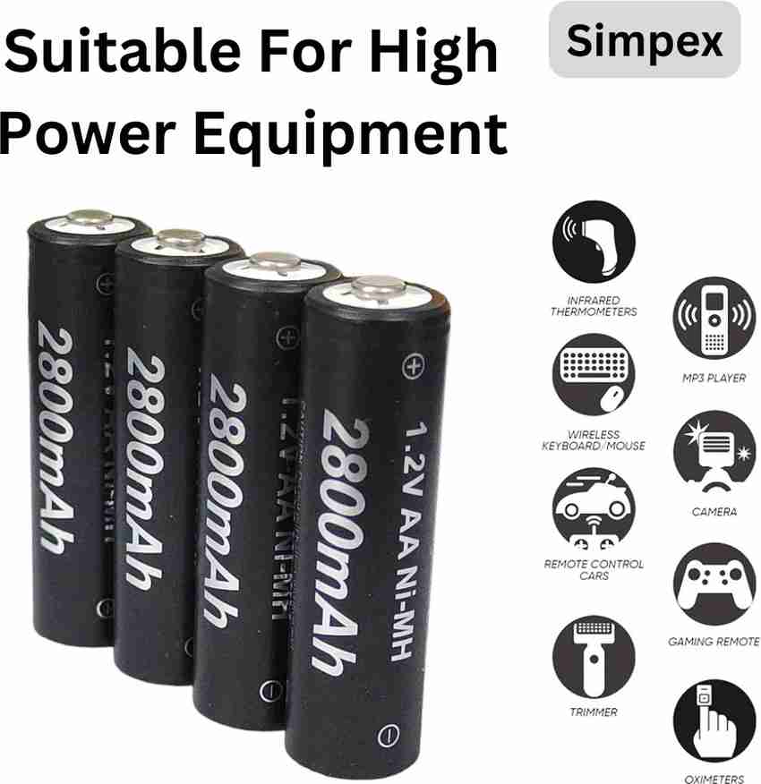 Simpex 3100mAh High Power Ni-MH AA Ready to Use Rechargeable Battery description image 2