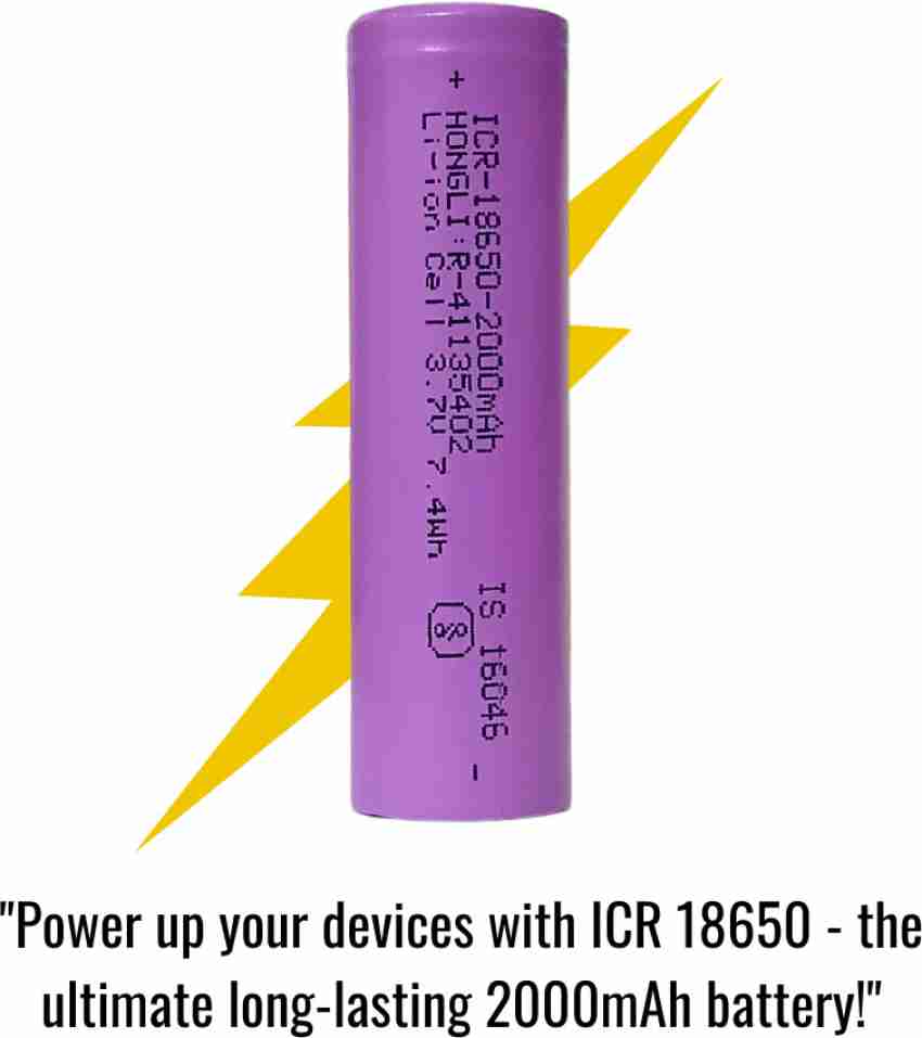Floricx 3.7V ICR 18650 2000mAh Lithium Ion Rechargeable Multicolor