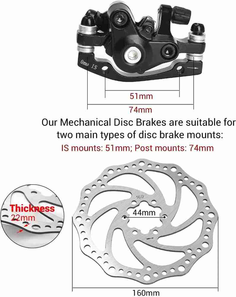 NSV Front Rear Disc Brake MTB Mountain Bicycle Mechanical