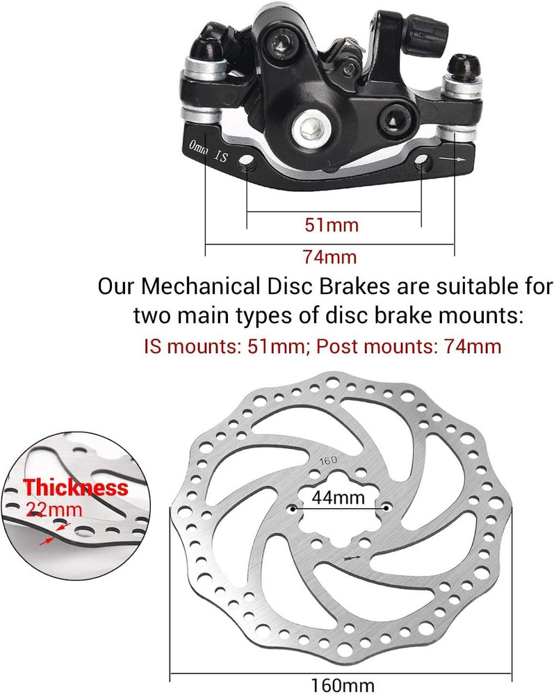 NSV Front Rear Disc Brake MTB Mountain Bicycle Mechanical Caliper