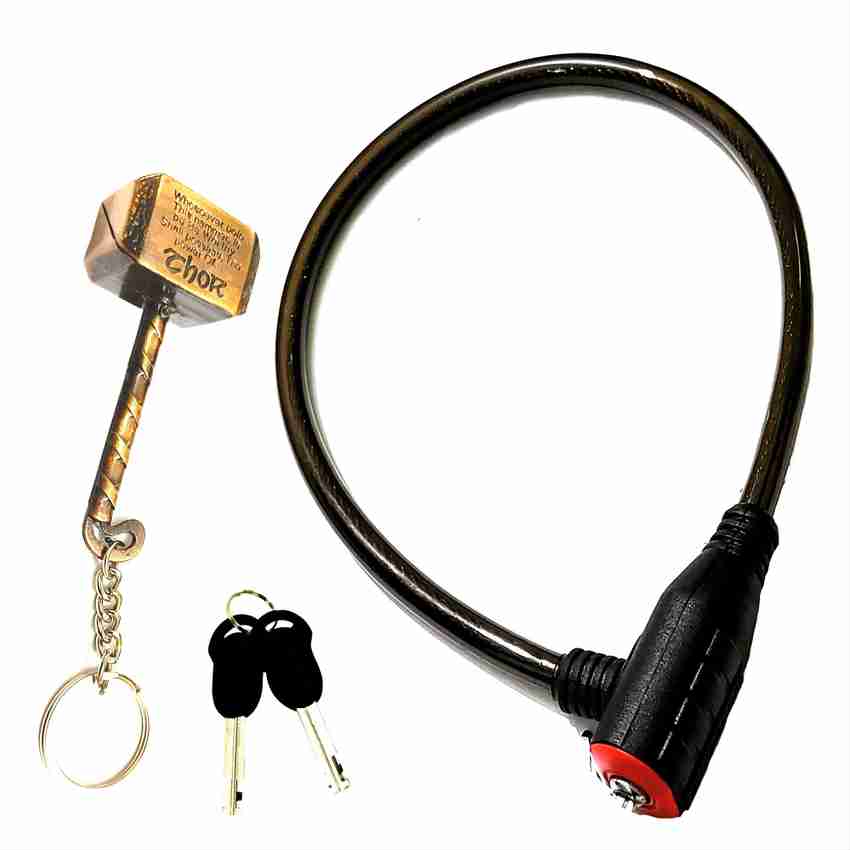 man of valour Heavy Duty Cycle Lock Multi Use Cable Lock Black