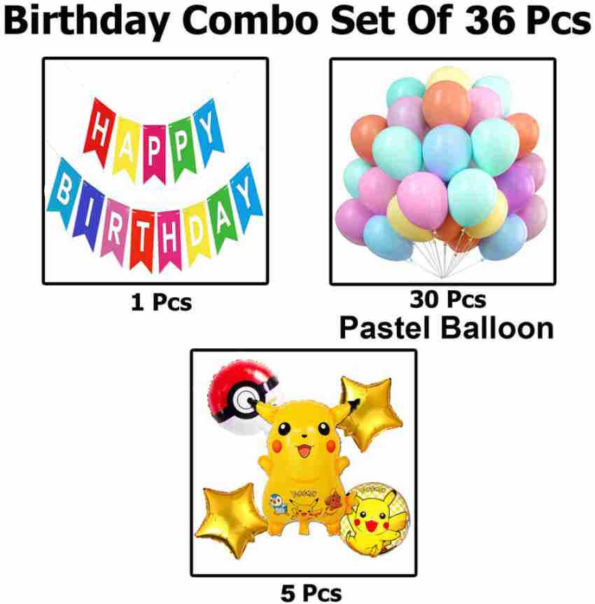 Pink Pokemon Birthday Party Decorations Pikachu Foil Balloons
