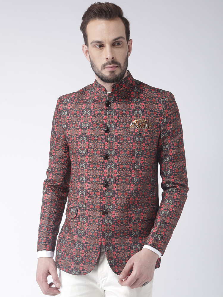 Hangup Printed Bandhgala Casual Men Blazer Buy Hangup Printed