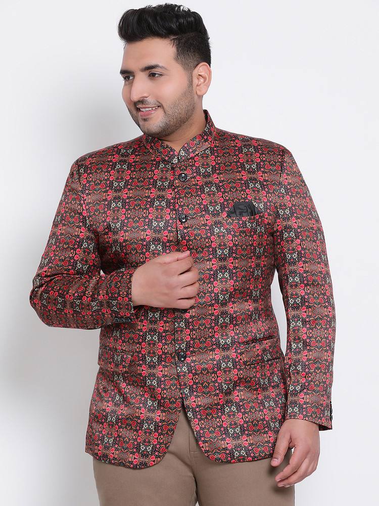Red printed blazer mens store