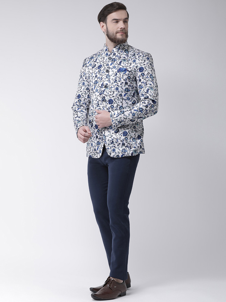 Printed bandhgala blazer on sale