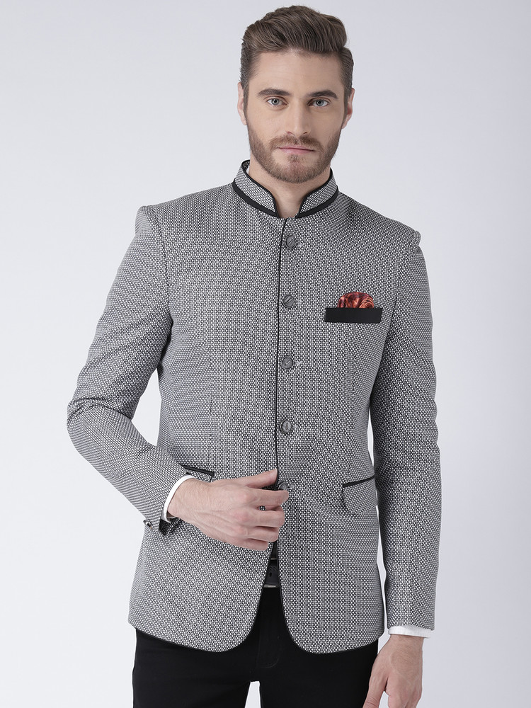 Hangup Printed Mandarin Party Men Blazer
