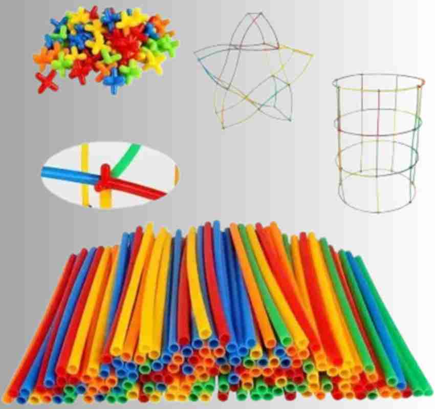 Mayne Intelligence Plastic Pipe Blocks Building Toys Straws and