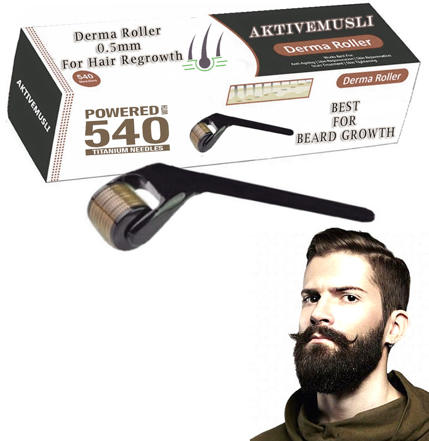 Aktivemusli Beard Growth Roller Derma Roller 0.5mm Hair Growth