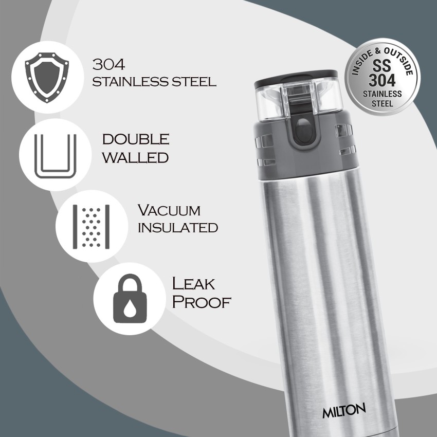 1pc Cute Push-button Insulated Water Bottle, 304 Stainless Steel