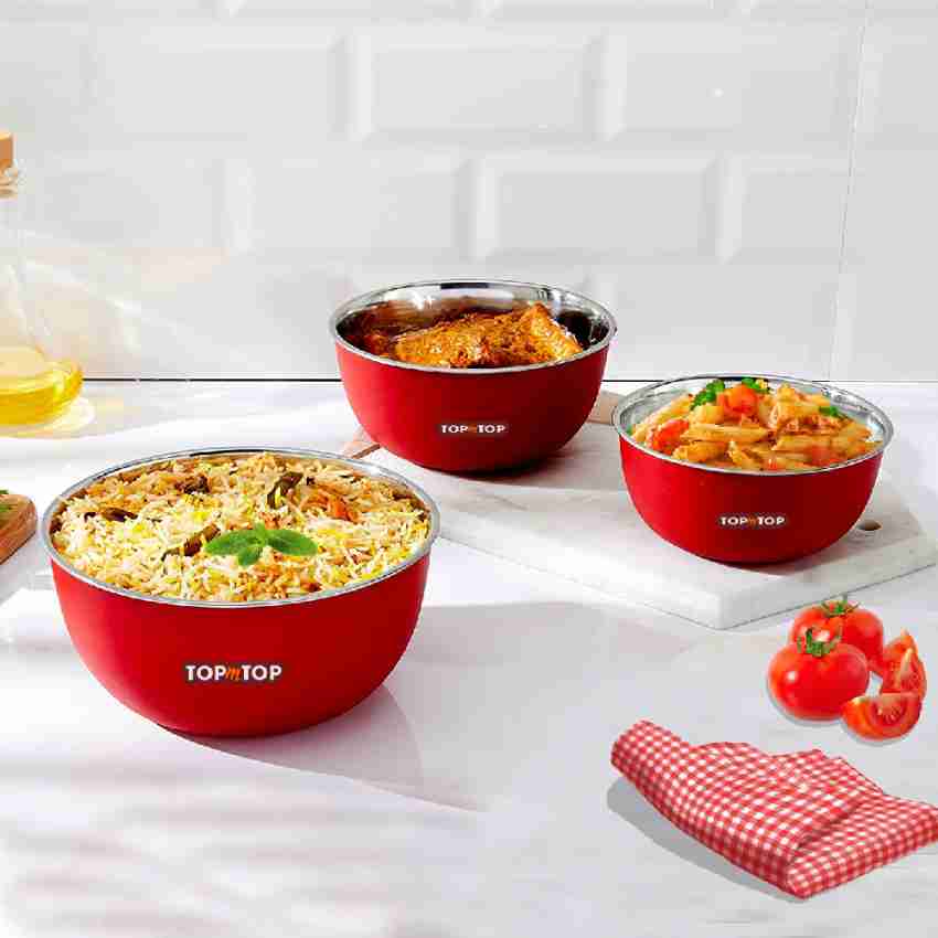 Topmtop Stainless Steel Serving Bowl Microwave Safe bowls set