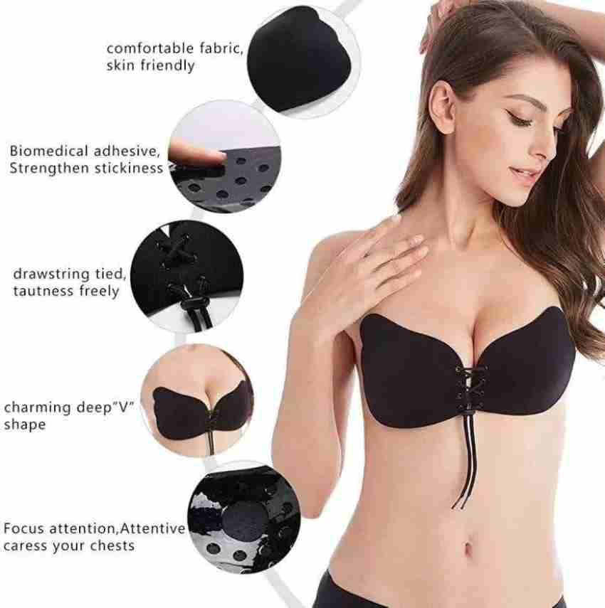 Peralent Women's Silicone Lightly Padded Push-Up Adhesive Bra