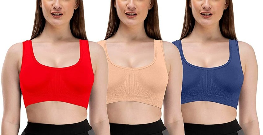 New Pack of 3 Air Bra for Females in Multicolour