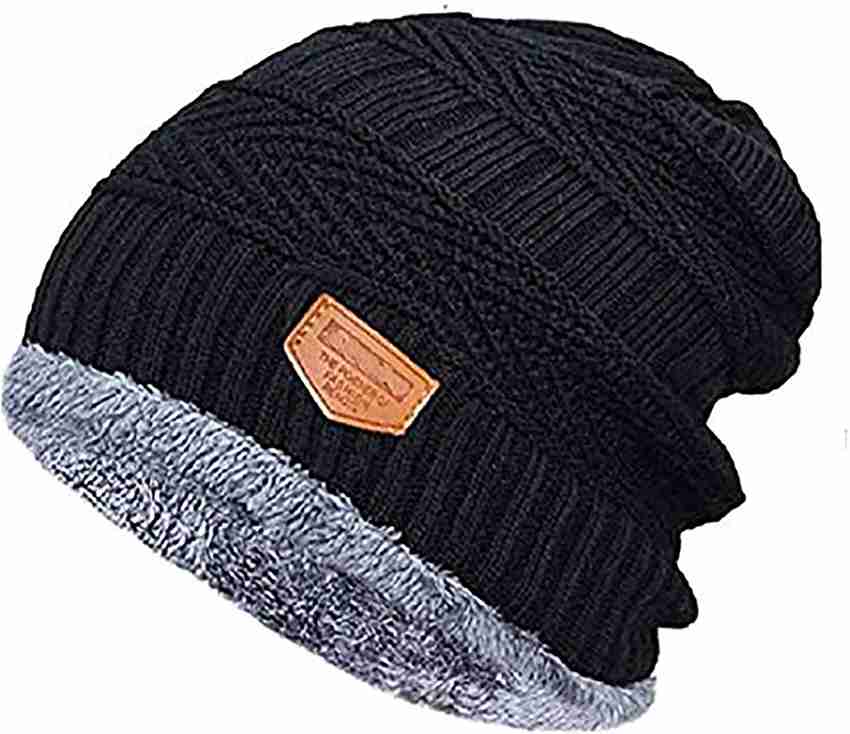 Mens black cheap wool cap