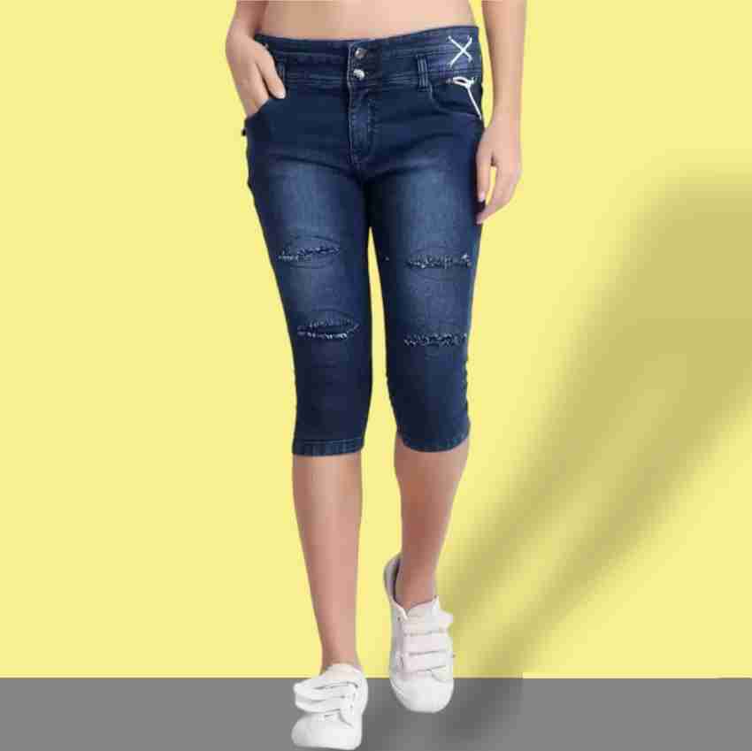 SheLook Women Denim Capri Buy SheLook Women Denim Capri Online