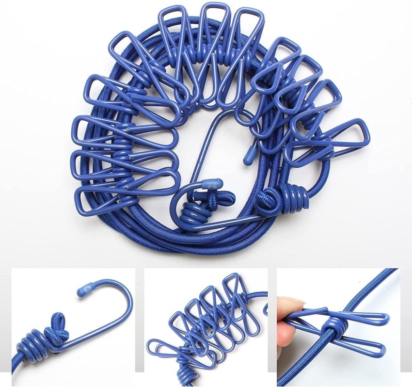 JBM ENTERPRISE Portable Multi Functional Drying Rope with 12 Clips 1.8 m  Wind-Proof Clothesline Plastic, Steel Cloth Clips Price in India - Buy JBM  ENTERPRISE Portable Multi Functional Drying Rope with 12