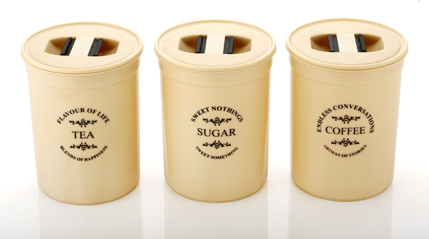 Yellow tea coffee sugar sets deals