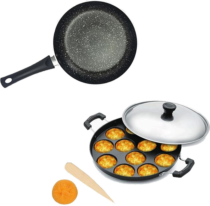 HM EVOTEK Aluminium 2.6 mm Thick Non Stick Combo Set Appam Patra Fry Pan 1.5 Ltr K0 Non Stick Coated Cookware Set Price in India Buy HM EVOTEK Aluminium 2.6 mm Thick