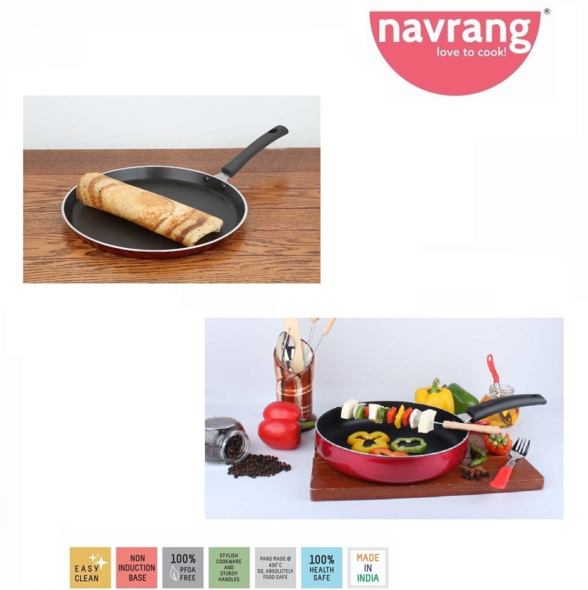 Buy Navrang Aluminium Non-Stick Dosa Tawa - Induction Base, 26 cm