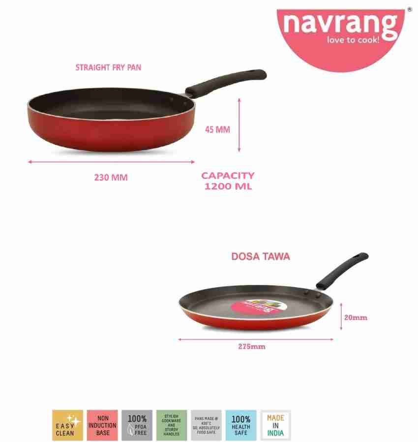 2 PC Non-Stick Fry Pan & Dosa Tawa Set (Fry Pan + Dosa Tawa)