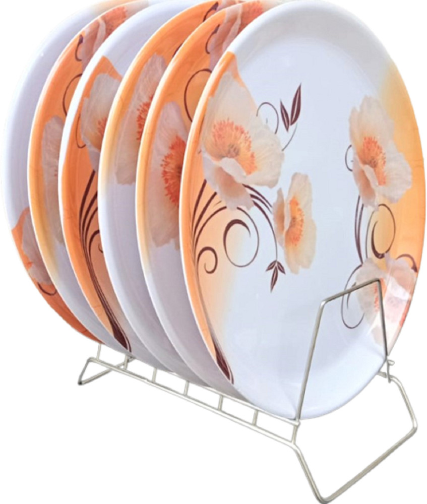 Bellaa Melamine Dinner Plates for Serving Full Size Round 11 INCH