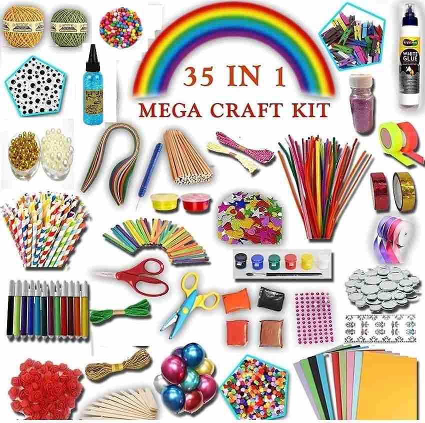 Craftwings Mega Art Craft Kit for Girls Boys 35 In 1 Craft kit for Kids Creativity Mega Art Craft Kit for Girls Boys 35 In 1 Craft