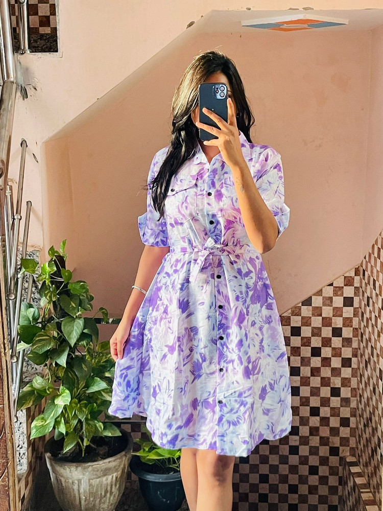 JKP COLLECTIONS Women Fit and Flare Purple White Dress Buy JKP COLLECTIONS Women Fit and Flare Purple White Dress Online at Best Prices in India Flipkart