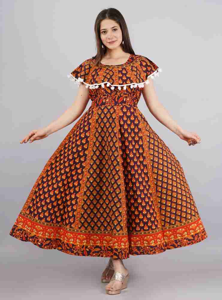 Jaipuri Fashionista Women Maxi Brown Dress Buy Jaipuri Fashionista Women Maxi Brown Dress Online at Best Prices in India Flipkart