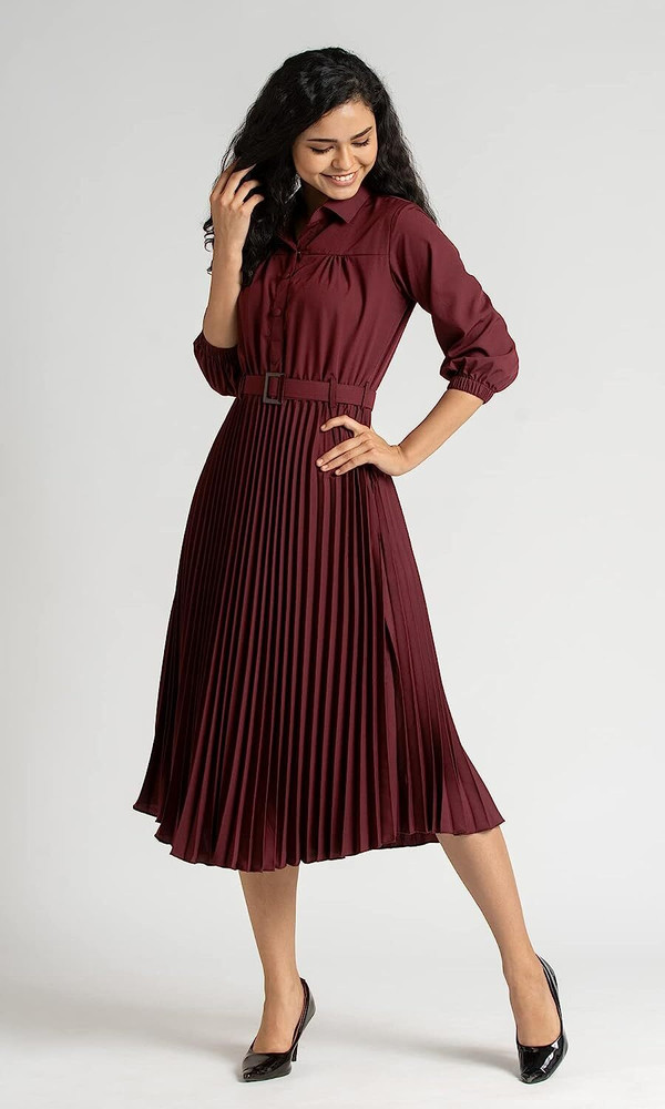 Fashion SAY Women Pleated Maroon Dress Buy Fashion SAY Women Pleated Maroon Dress Online at Best Prices in India Flipkart