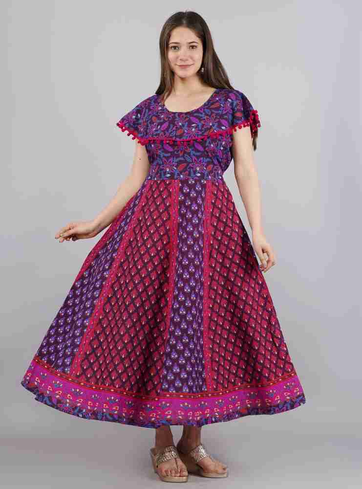 Jaipuri Fashionista Women Maxi Purple Red Pink Dress Buy Jaipuri Fashionista Women Maxi Purple Red Pink Dress Online at Best Prices in India Flipkart