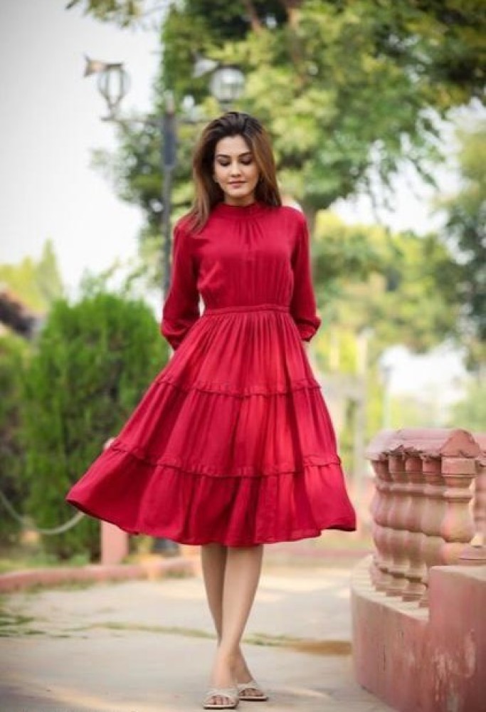 red color frock