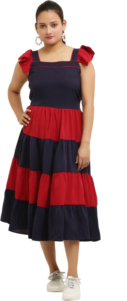 Buy online Red Solid Sleeveless Fit & Flare Dress from western wear for  Women by Sera for ₹879 at 62% off